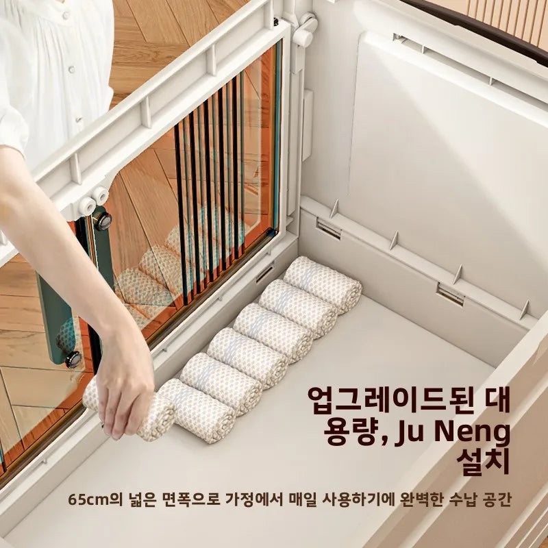 Free Installation Storage Cabinet Living Folding Storage Box Organizer Clothes Livin Dress Room Folding Snack Cabinet with Wheel