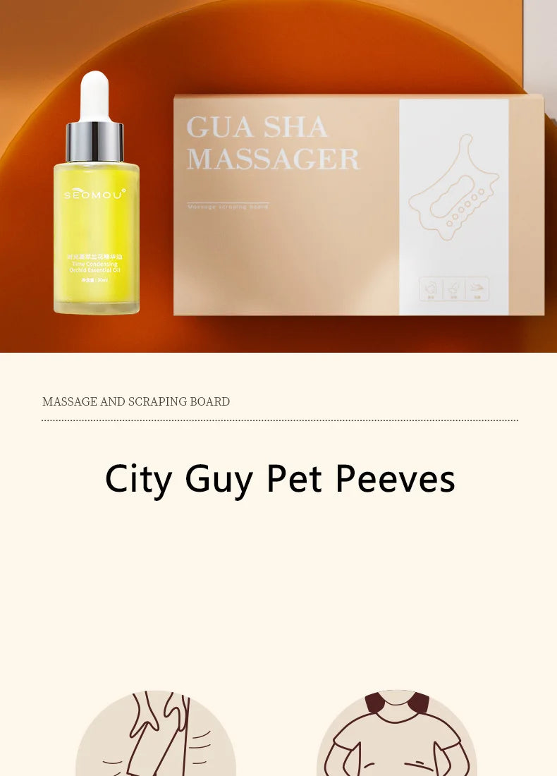 2024 New Facial Maintenance Gua Sha Massage Board Resinous Static Free Portable Full Body Scraping Plate for Women Adults