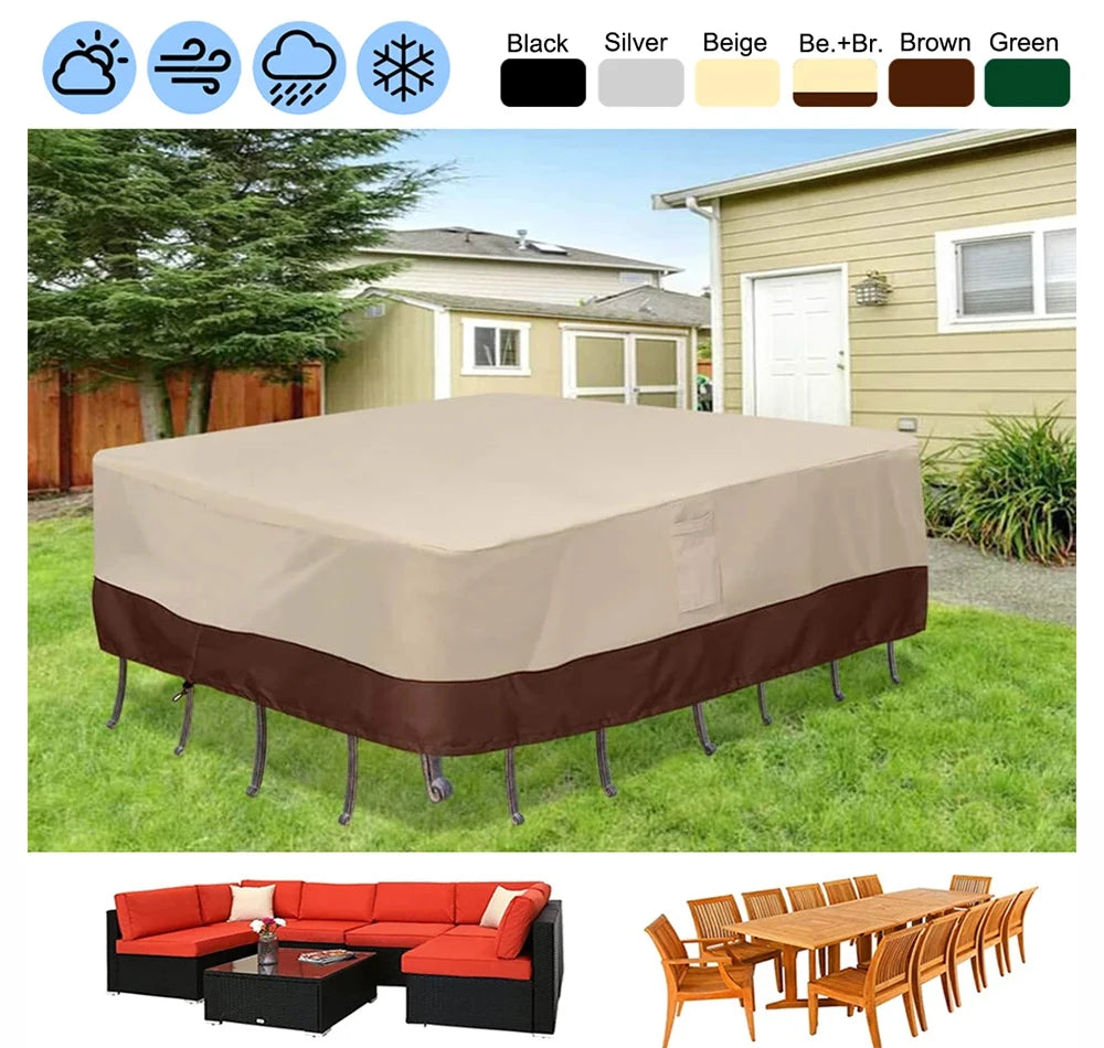 420D HEAVY DUTY Outdoor Garden Furniture Cover for Sofa Table Chair Patio Waterproof Wind-Proof Anti-UV Against Rain Snow