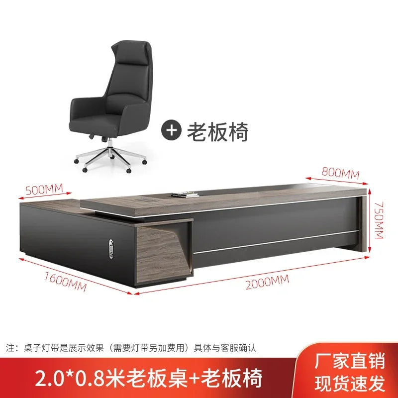 Light Luxury Vintage Office Desk Organizer L Shaped Mid Century Dark Wood Computer Desks Work Art Bureau Meuble Office Furniture