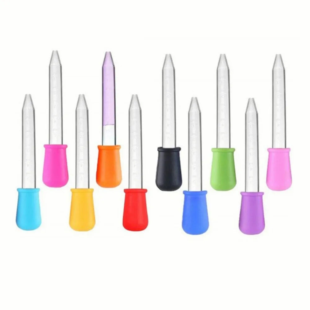 5PCS 5ml Small Silicone Plastic Pipette Dropper Feeding Medicine Liquid Eye Ear Pipette Dropper Lab Experiment Toys Gift