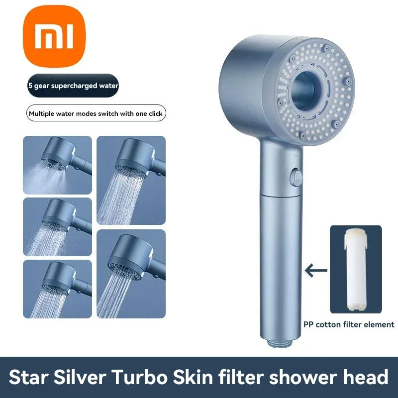 Xiaomi 5-Modes Shower Heads High Pressure Mijia ShowerHead Set Portable Rainfall Faucet Tap Bathroom Bath Home Bathroom Upgrade