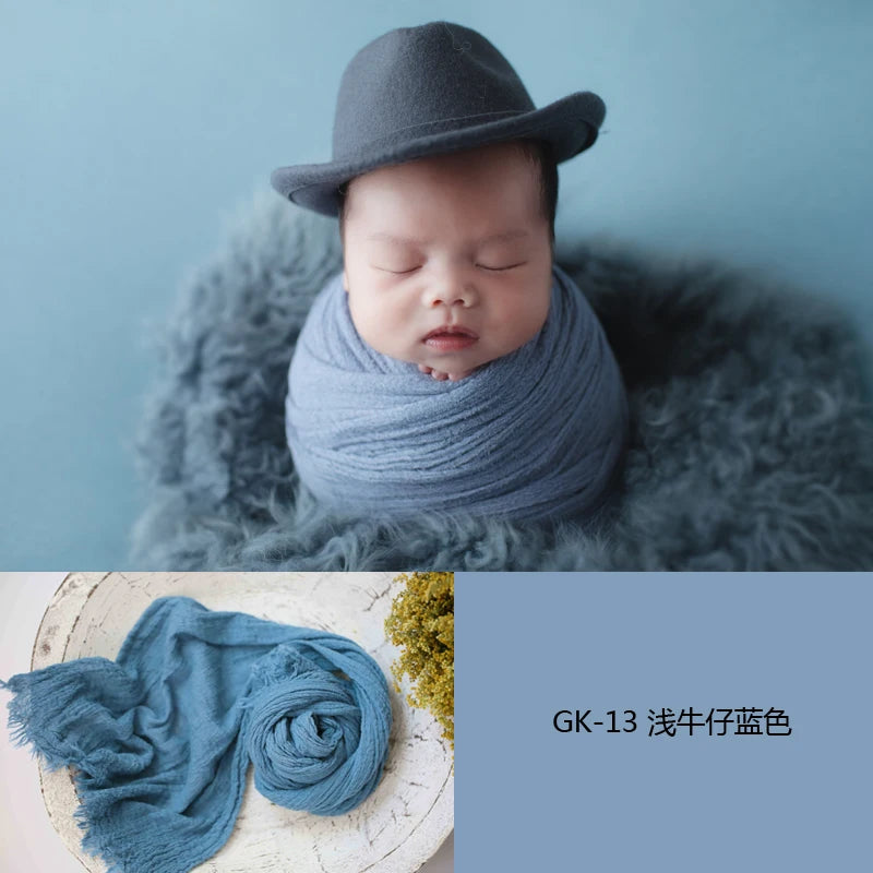 Newborn Photography Props Soft High Stretchable Cotton Seersucker Wrap Baby Posing Aid Photoshoot Props Babies Photo Accessories