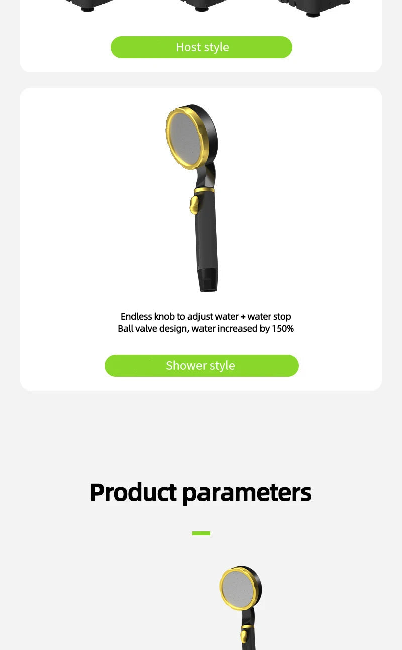 Portable camping shower equipment, 6000mAh rechargeable, LED display screen, outdoor simple electric mobile shower set