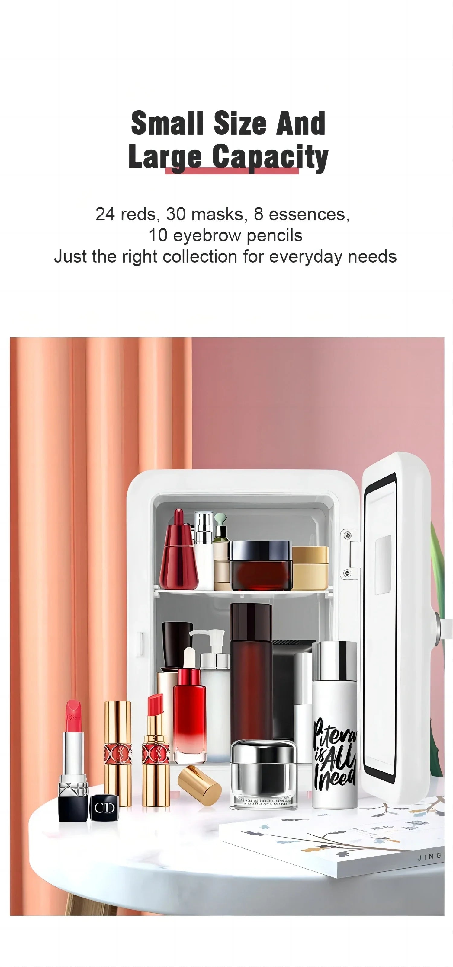 12V/110V/220V Mini Multifunction Refrigerator Cosmetics Mask Beverage Makeup Dormitory Freshness for Car Home