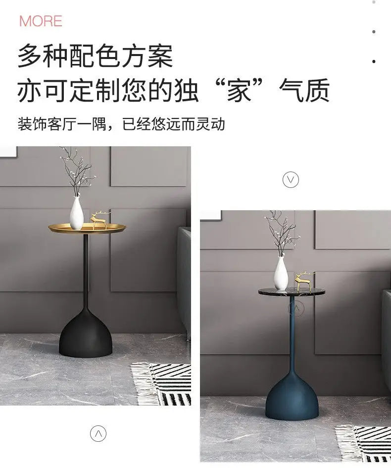 Creative Living Room Side Table Wrought Iron Small Coffee Table Balcony Tea Table Modern Simple Round Living Room Side Tables