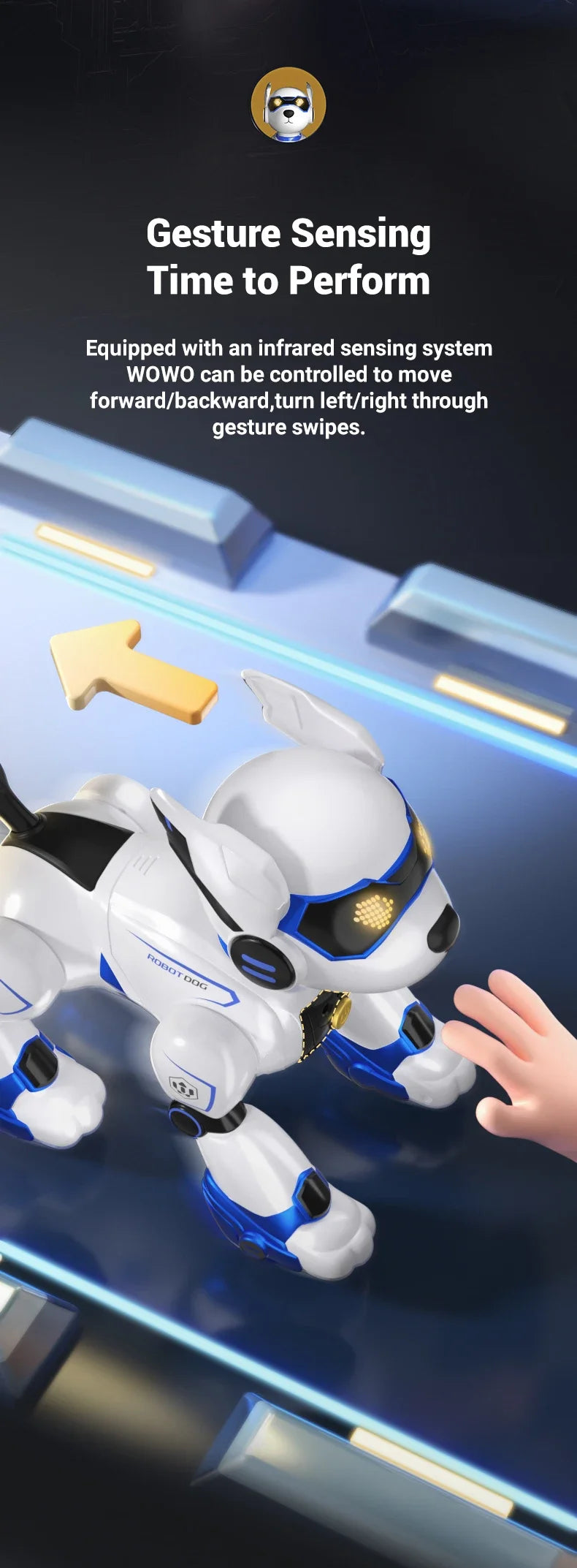 JJRC New Product R27 Smart Voice Robot Dog - Kids' Electronic Pet, Early Education Interactive Toy Robot Halloween Gift