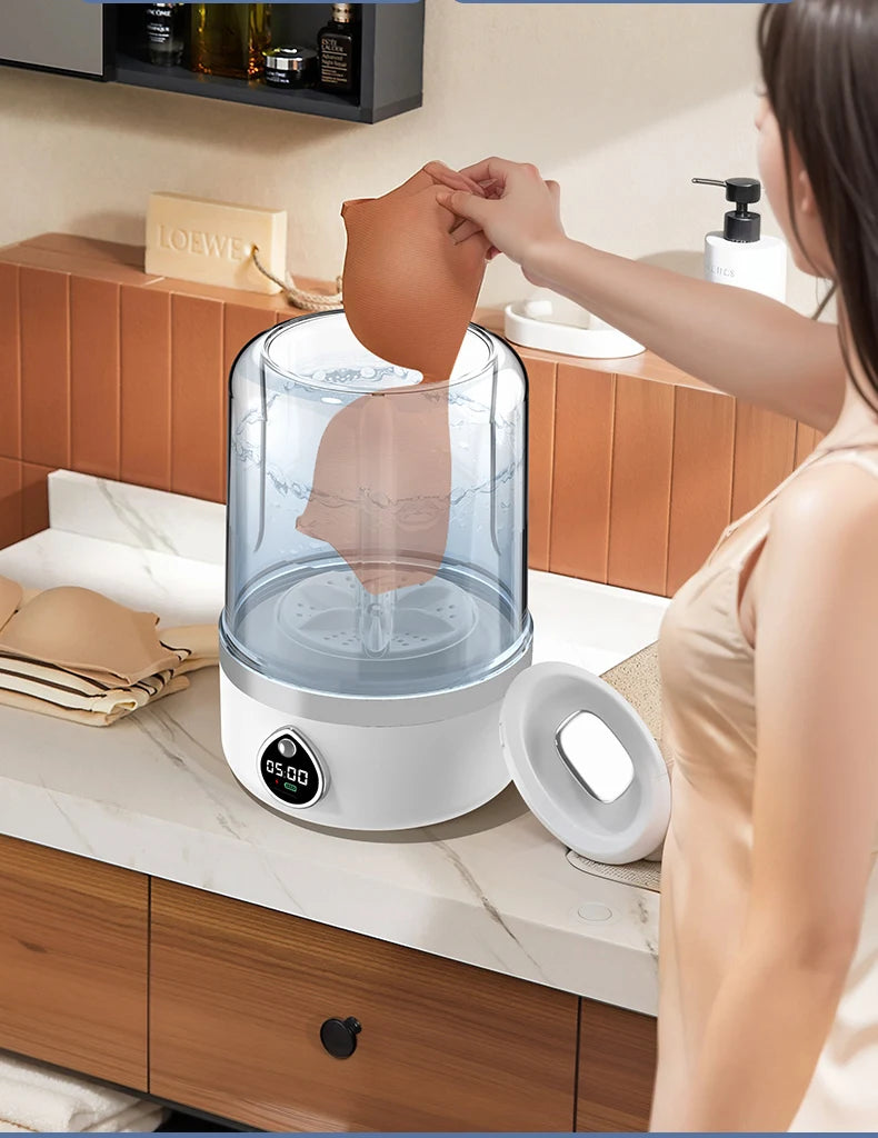 F1 portable mini washing machine with USB charging, silent and fully automatic washing machine, a must-have for dormitory travel