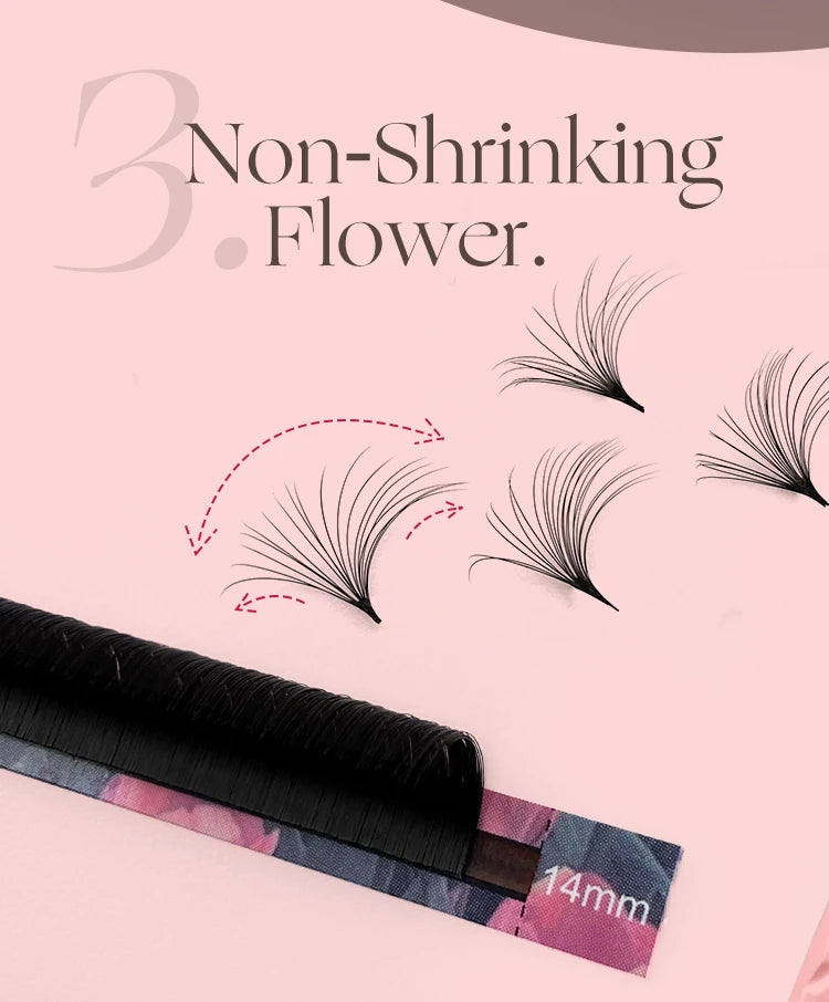 Abonnie Super Soft Blomming Lashes Easy Fan Eyelash Extensions Mega Volume Fans 8-25m All Size Eyelashes Supplies for Eye Beauty