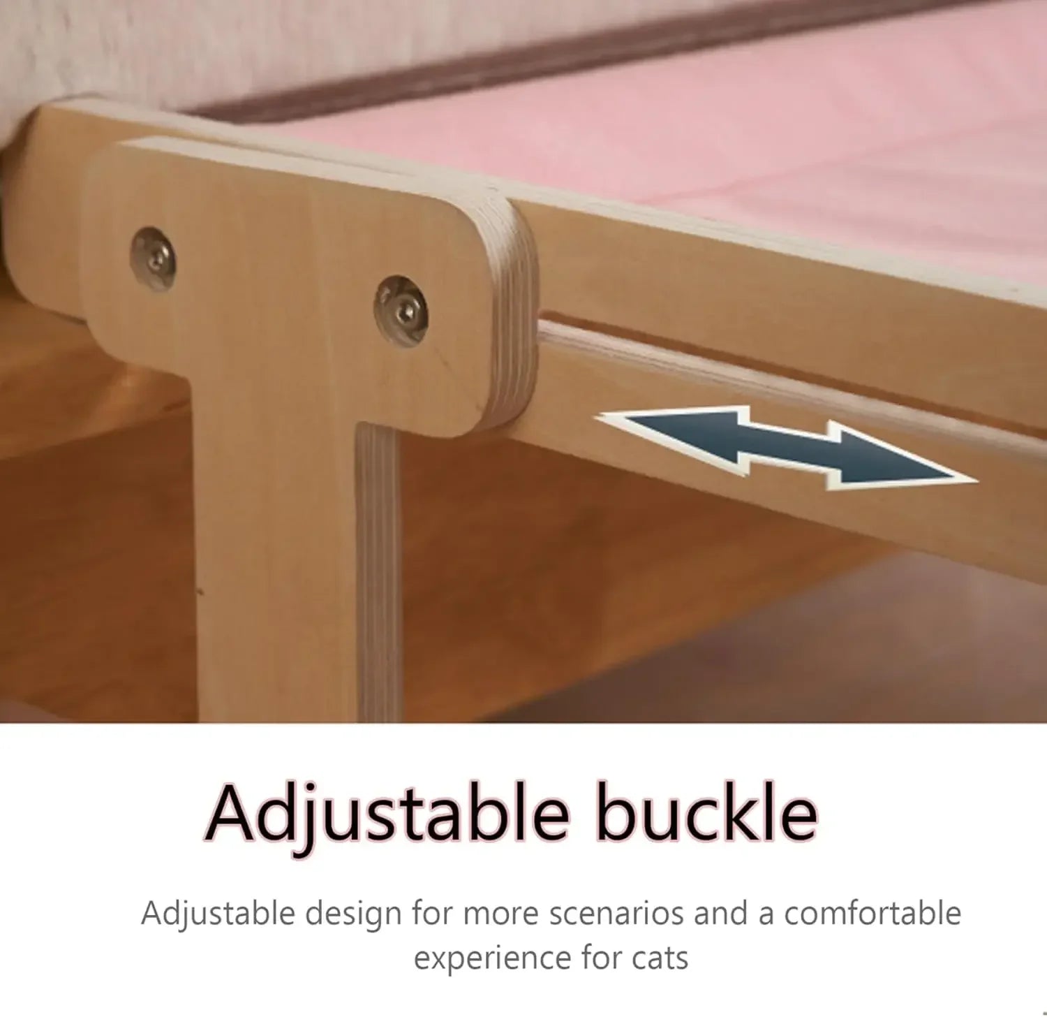 Cat hammock with pet window, Cat hanging hammock with detachable balcony, wooden stand, indoor turndown bed, pet nest