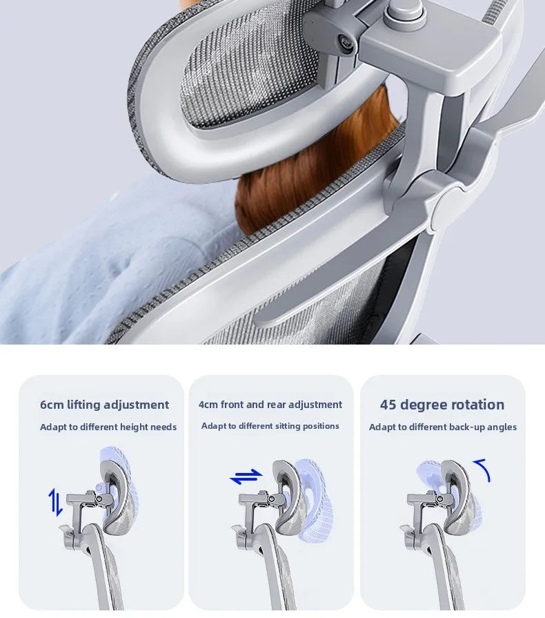 Ergonomic Computer Chair, Reclining Office Swivel Chair, Aluminum Alloy Legs Four-Level Gas Rod