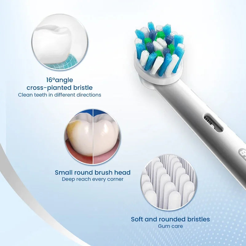 Oral B Rotation Electric Toothbrush AA Battery 7600 Rpm Cross Action Cleaning Teeth Tooth Brush with Brush Refills