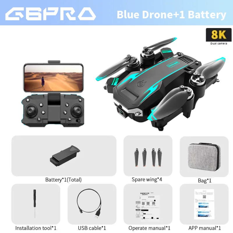 KBDFA G6 Drone Professional  4K HD Camera 8K No GPS Obstacle Avoidance RC Helicopter Brushless WIFI FPV Foldable Quadcopter Toys
