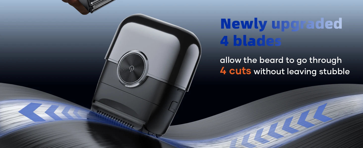 KENSEN S26 Electric Shaver for Men 4D Floating Blades Foil Shavers Waterproof 8000RPM Beard Trimmer Portable Mini Electric Razor