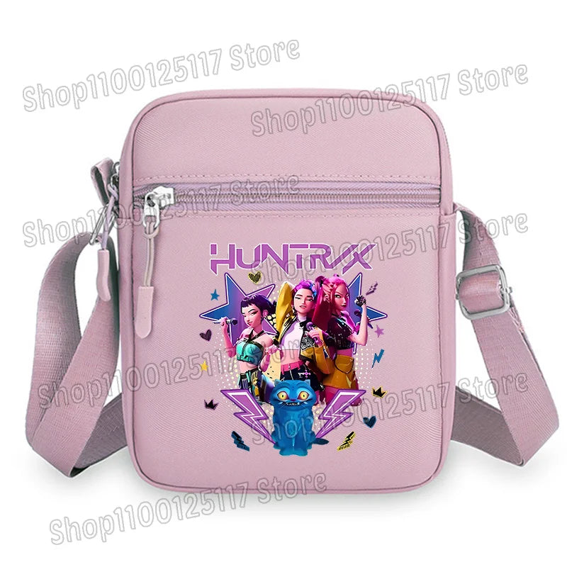 Demon Hunters Kpop Crossbody Bag Women Shoulder Bags Girls Square Bag Mobile Phone Storage Bags Outdoor Anime Printed Handbag