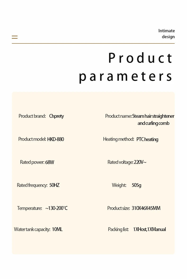 Hot Sale PTC Heating Smart Steam Hair Straightener Brush Smoothing Flat Iron Curly Hair Straightening Comb Electric Hair Brushes