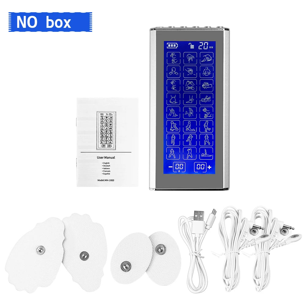 24 Modes Tens Unit Machine with 4 Electrode Pads for Pain Relief Pulse Massage EMS Muscle Stimulator Pain Relief Massage Relax