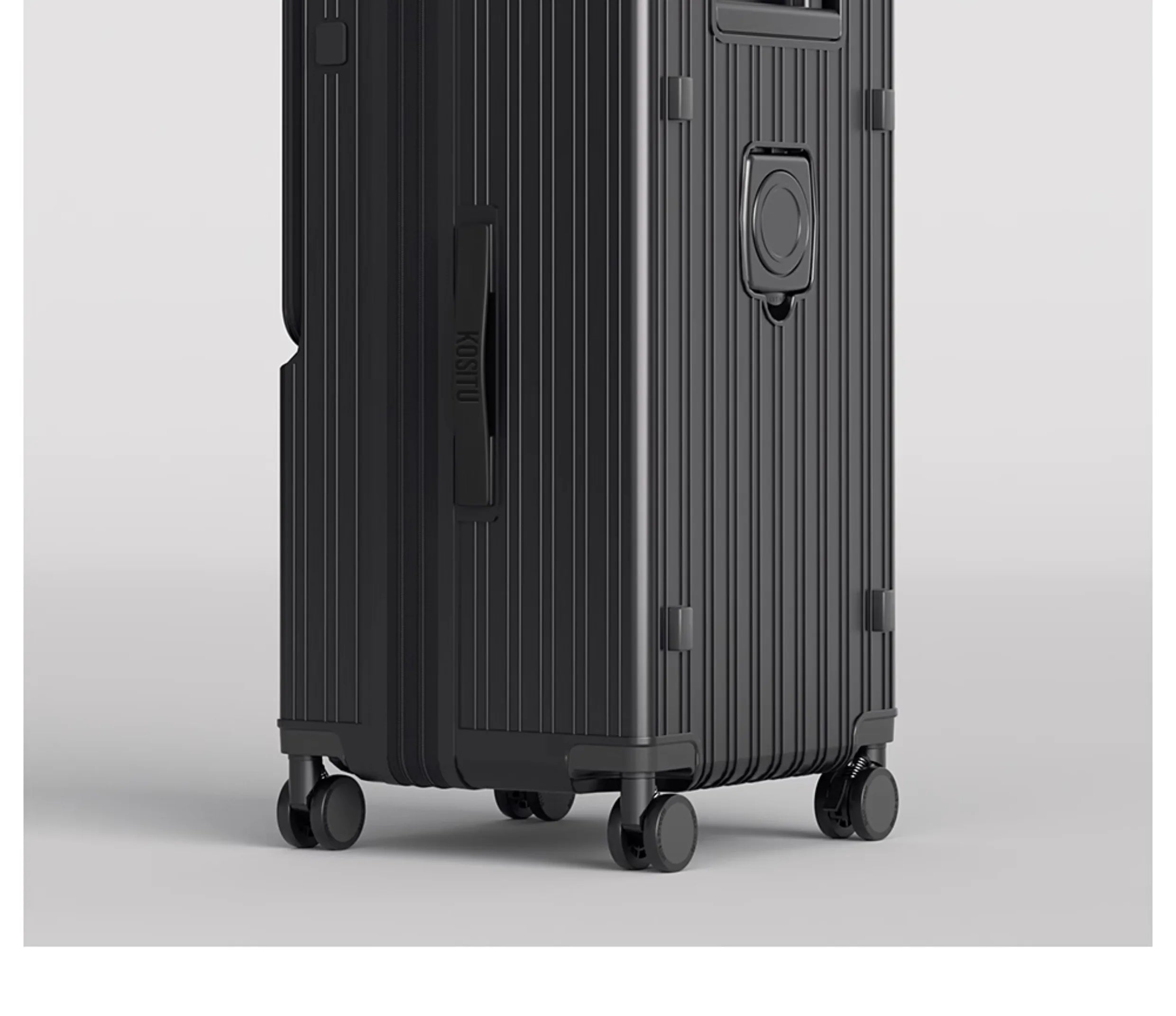 KLQDZMS Cabin Suitcase 20"22"24"26"28"30 Inch Large Capacity Trolley Case USB Charging Boarding Box Front Opening Luggage
