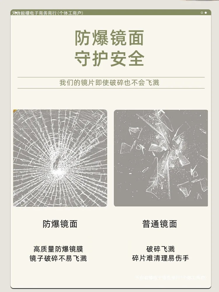 Wall-mounted simple hairdresser floor mirror LED perm and dyeing mirror table touch