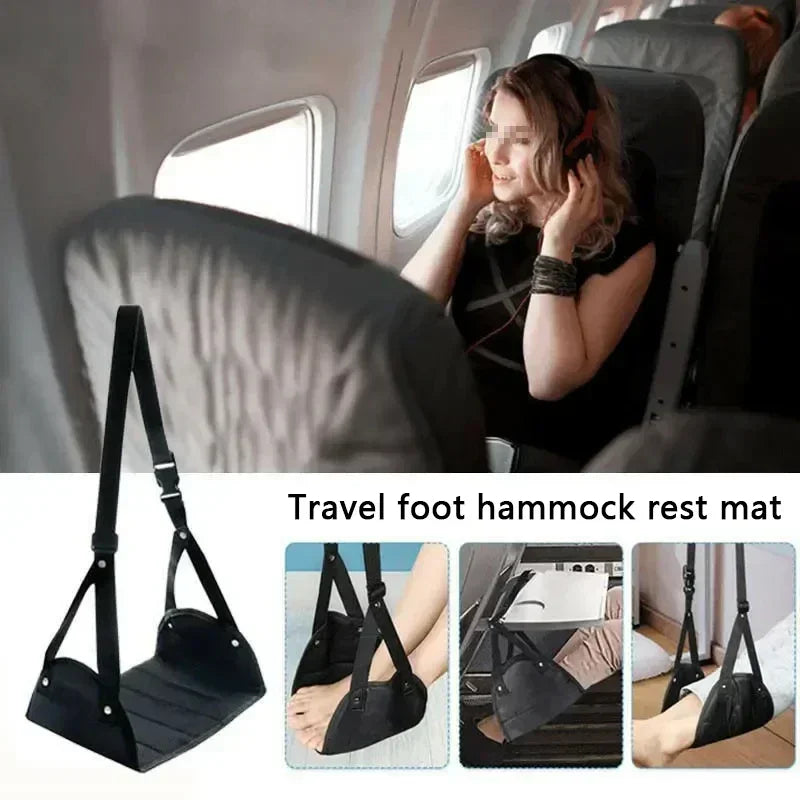 2025 New Airplane Footrest With Adjustable Strap, Portable Hammock Leg Rest, Perfect Travel Accessories