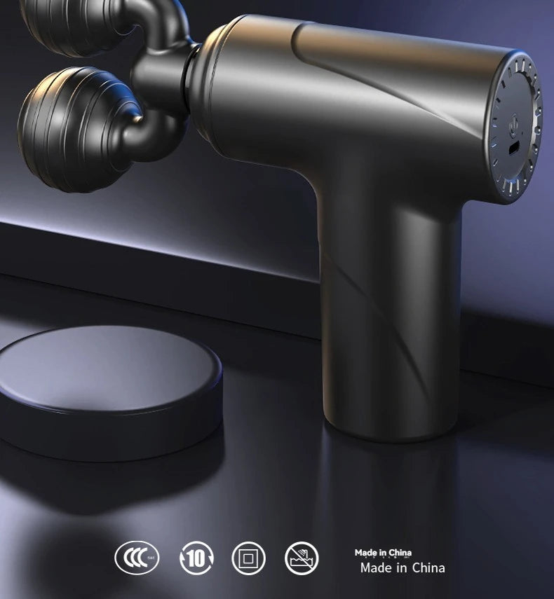 2025 New Mini Double Headed Fascia Gun Portable Fitness Muscle Electric Massage Gun Relaxing Cervical Fascia Gun