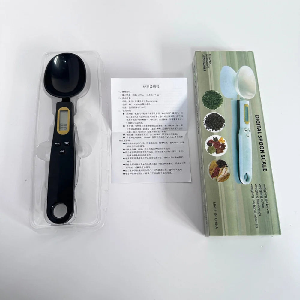 Mini Spoon Scale Digital Kitchen Scale Electronic LCD Food Scale 0.1-500g Weight Measuring Kitchen Tool for Milk Coffee