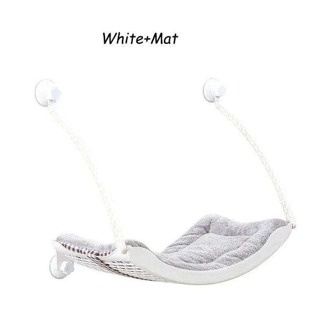 Cat Hammock Bed Comfortable Removable Arctic Fleece Sunbathe Cushion with Suction Cup for Balcony Windows Cats Hanging Beds