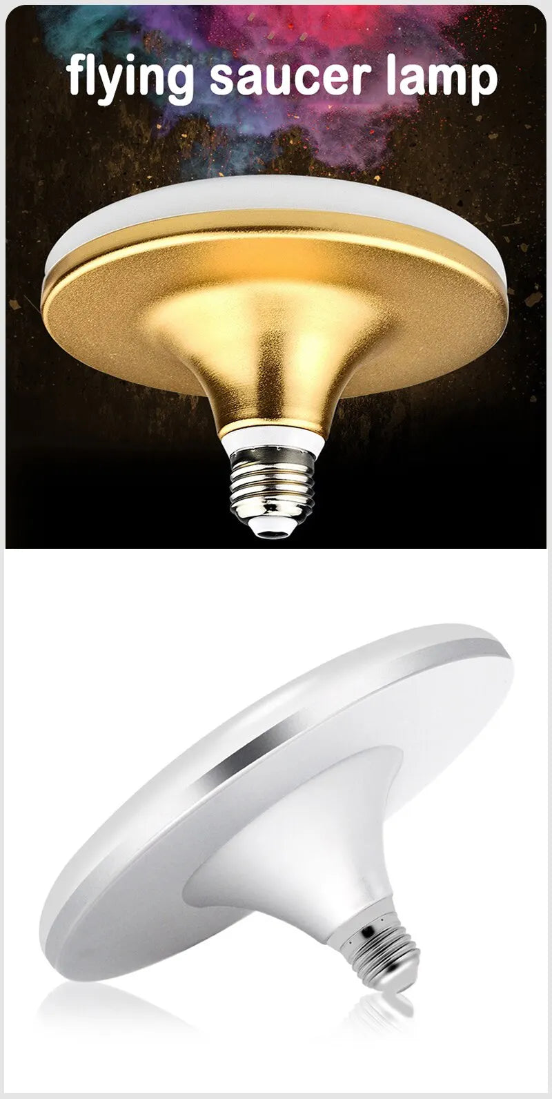 Flying Saucer Light E27 220v 15W LED Bulb Base Household Energy Saving Lamp Indoor Lighting Ceiling Lamp
