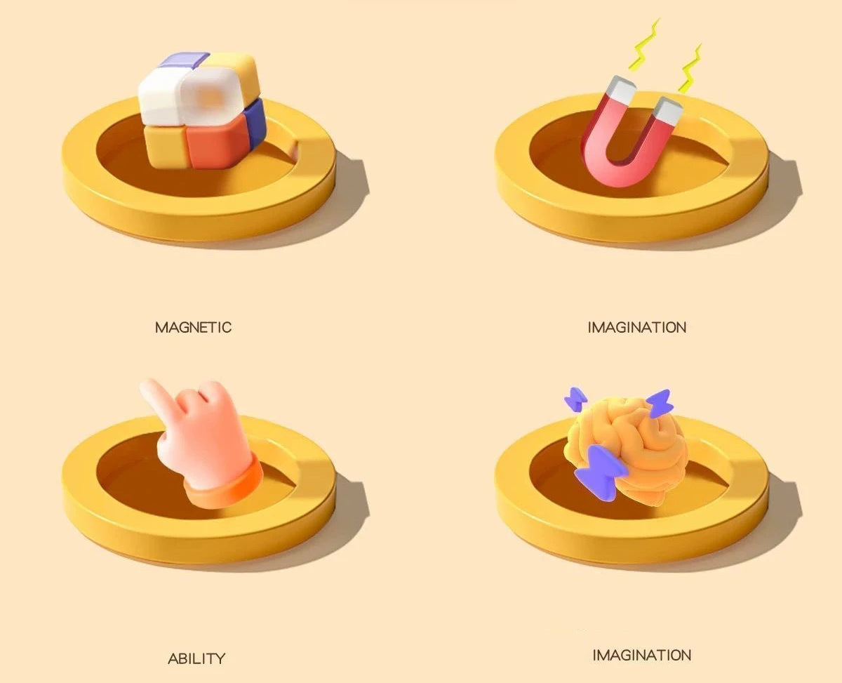 Magnetic building blocks toy storage box set - DIY assembly toys for children - building blocks for playing with tables