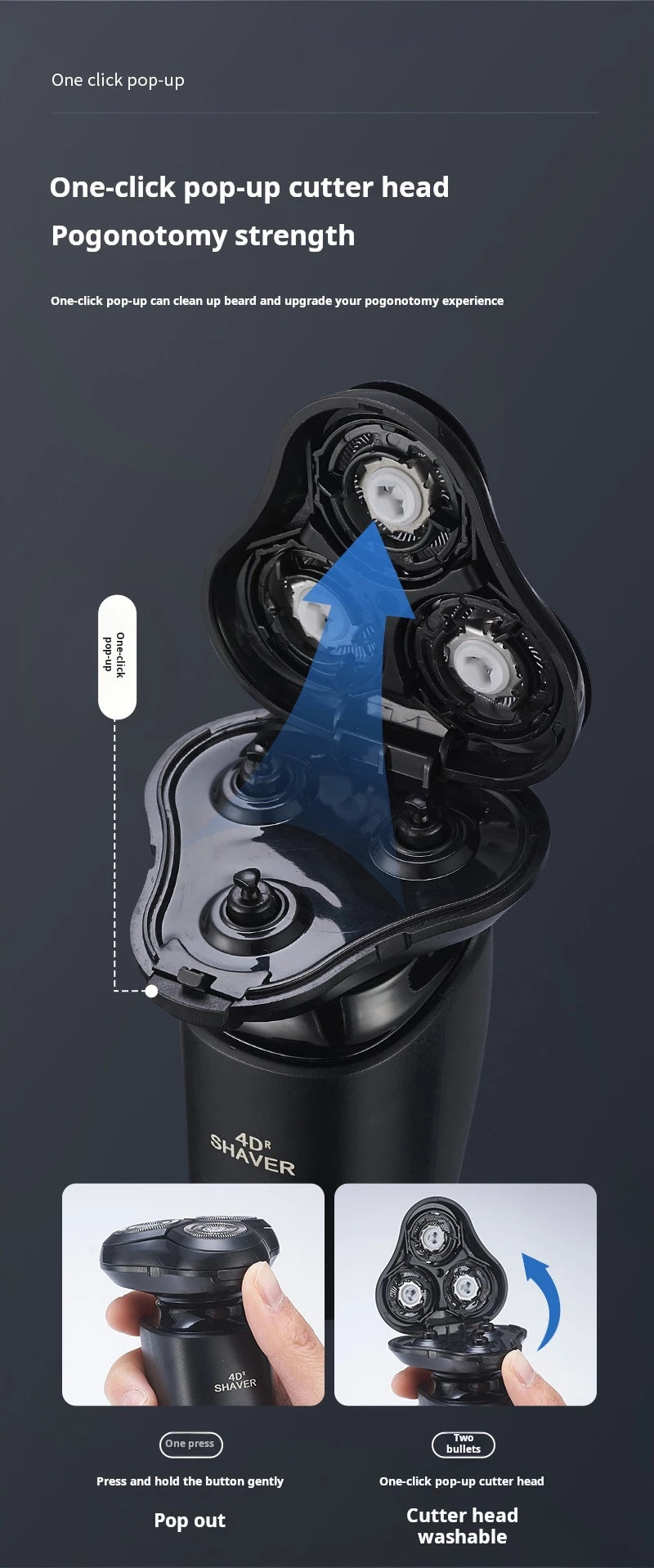 ZOZEN Electric Shaver Electric Razor Body Hair Clipper Cutting Shaving Machine for Men Women Beard Trimmer Washable Rechargeable