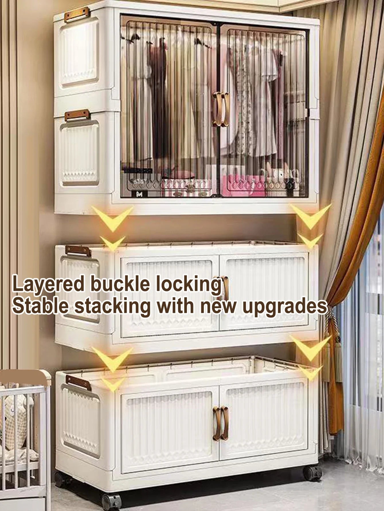 70/80cm Length Multifunction Folding Locker Large Capacity Dustproof Wardrobe Sundries Cabinet Closet Organizer