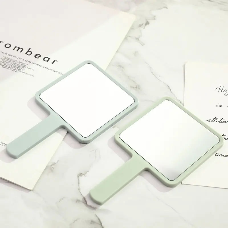 Eyelash Extensions Handheld Mirror Custom Logo Square Shape SPA Salon Personalized Compact Makeup Mirrors With Handle