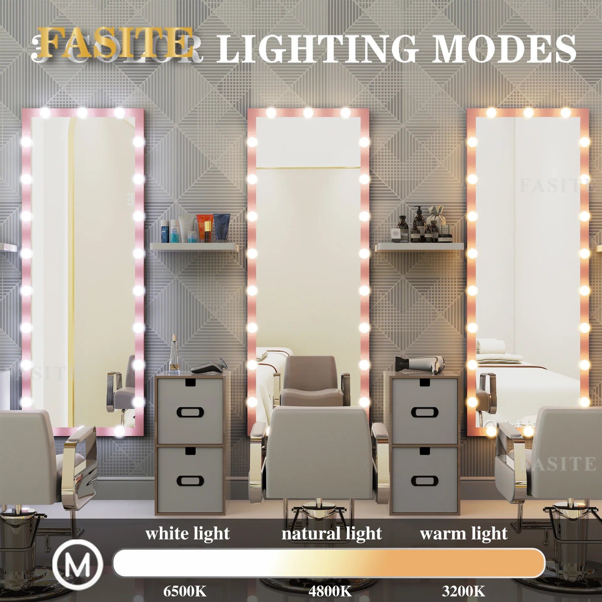 Smart LED full-body mirror with lamp bedroom wall-mounted fitting mirror household vertical floor-to-ceiling mirror