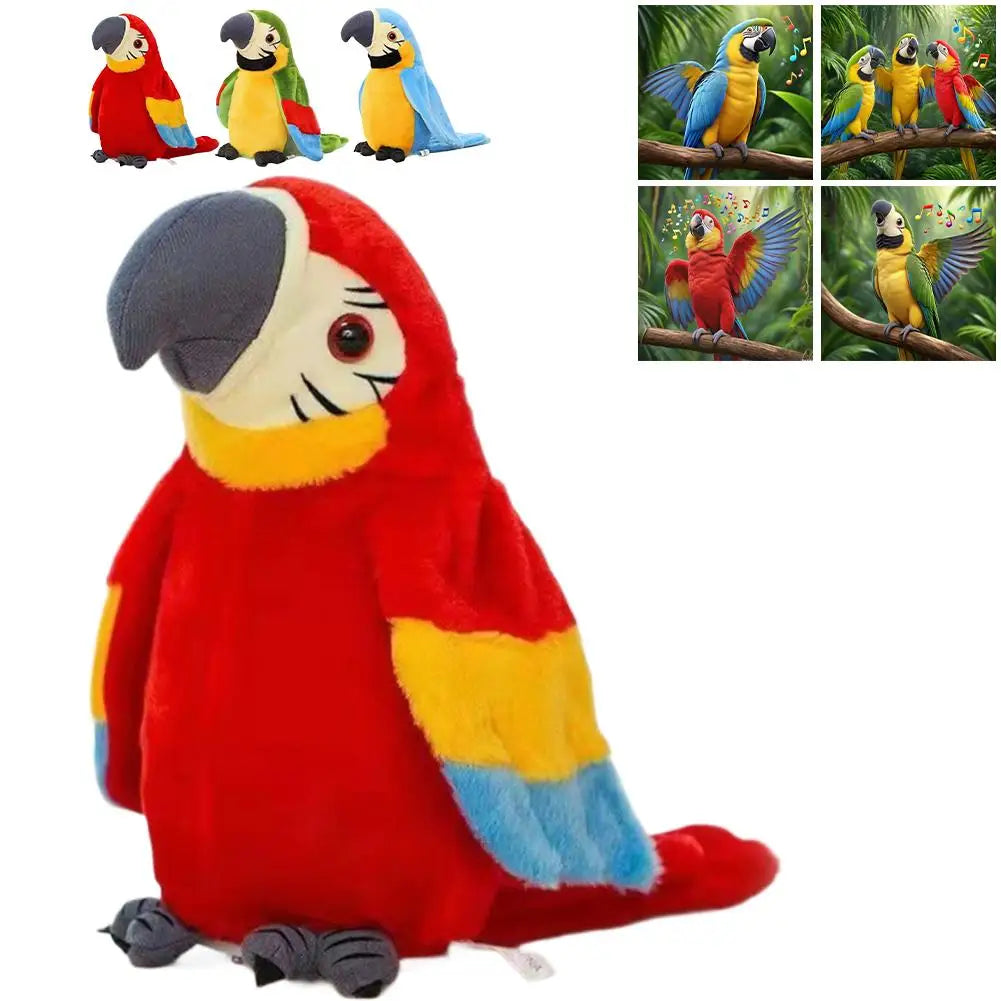 Talking Macaw Parrot Repeat What You Say Stuffed Animal Plush Toy Electronic Record Animated Bird Speaking Parrot Pet Plush Toys
