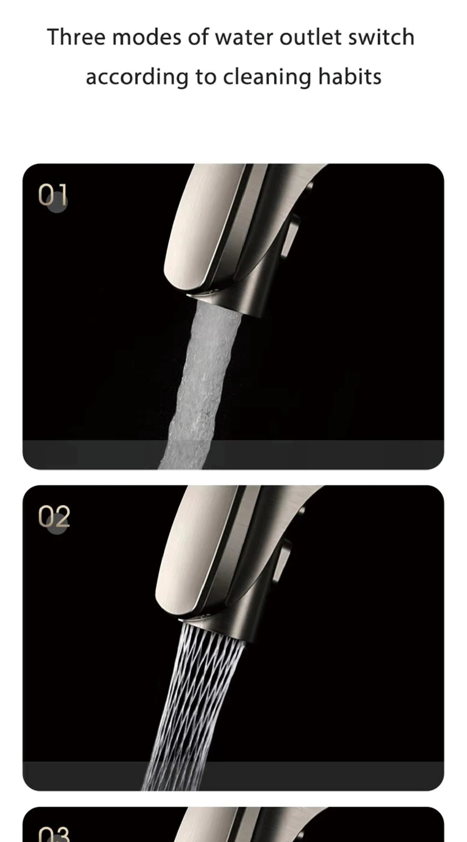 Luxury Gunmetal Brass Kitchen Faucet with LED Display,Sensor&Pull-Out 3-Function Spray,Touchless High Pressure Water-Saving Tap