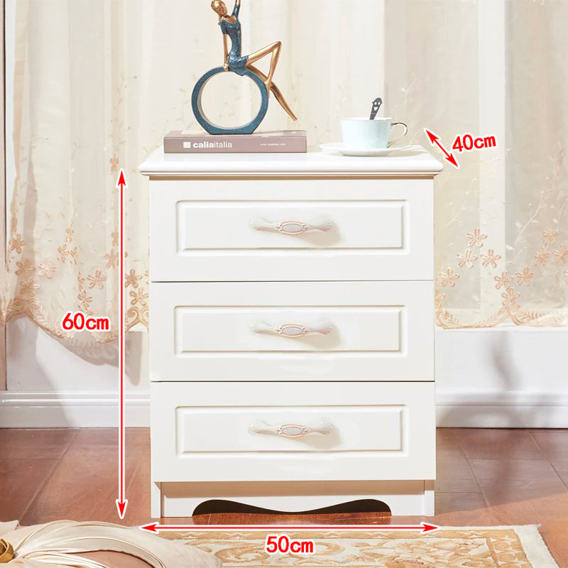 White Luxury Nightstand Mobile Bedroom Cabinets Nordic Bedside Table Librero Storage Drawers Mesitas De Noche Trendy Furniture