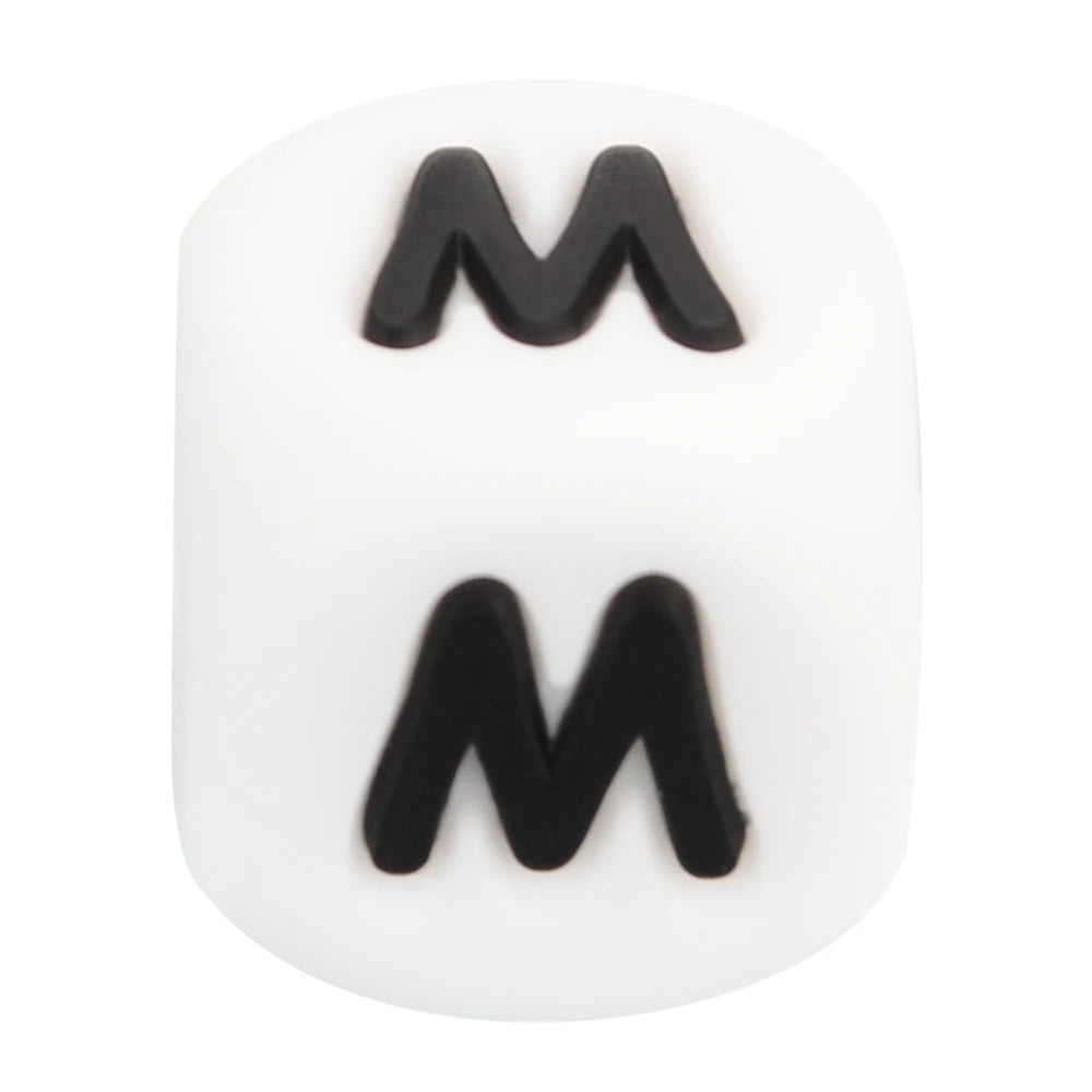 LOFCA 40pcs Alphabet Silicone Letter Beads 12mm Teething Beads Food Grade Teether English Letters Baby Nursing for Teething