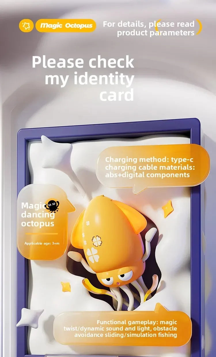 Dancing Octopus Electronic Pets Luminous Fidget Toys Interactive Antistress Stress Relief Toy for Toddler Baby Children Adult