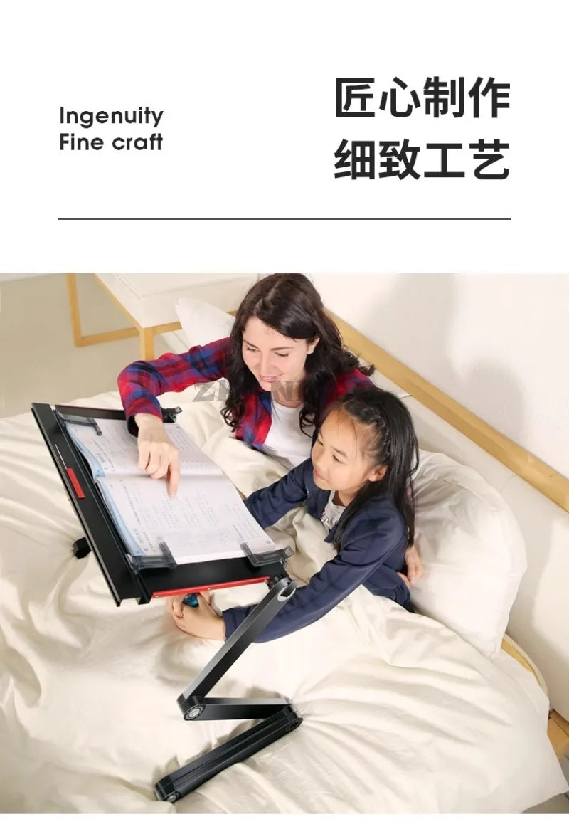 Lying Flat on The Bed, Laptop Desk, Foldable Tablet Stand, Adjustable and Movable, Writing Desk for Lying Down Desk Table