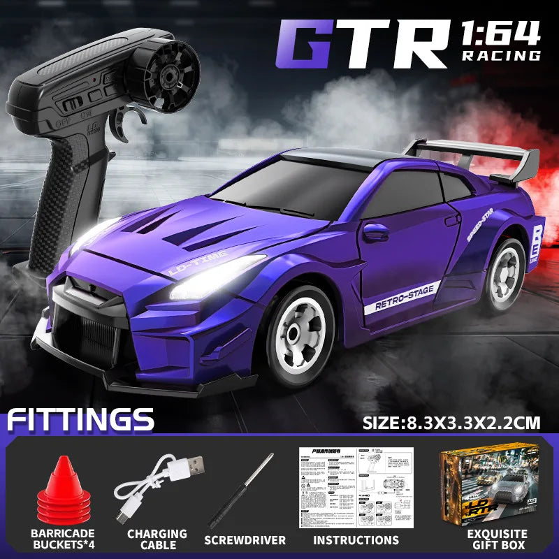 1:64 Remote Control Car 2.4G Mini Radio Control Drift Stunt Car 4WD Desktop Racing Vehicle Model Boy Toy Kid Birthday Gifts