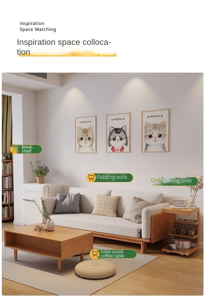 X&D Solid Wood Sofa Side Several Movable Living Room With Wheel Side Cabinet Bedside Shelf Simple Household Coffee Small Table