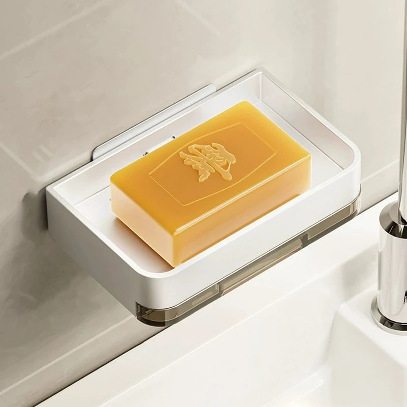 Metal Iron Soap Holder Without Drilling Bathroom Soap Dish With Drain Water Wall Soap Dish Organizer Bathroom Accessories