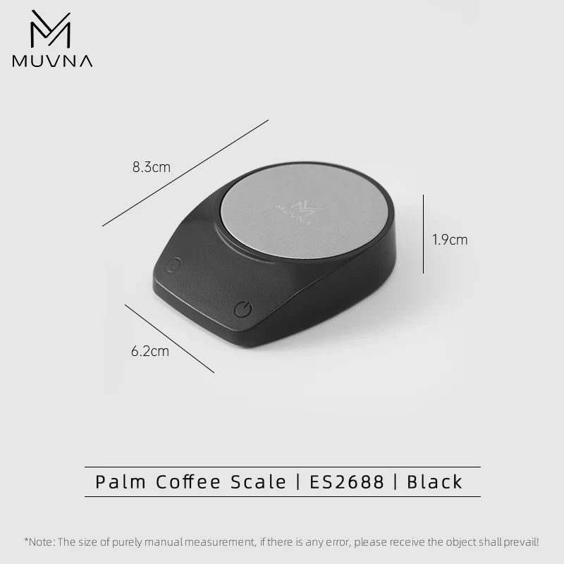 MUVNA Mini Electronic Scale Espresso LED Weighing 0.1g High Precision Measures Portable Coffee Scale With Powder Receiving Cup