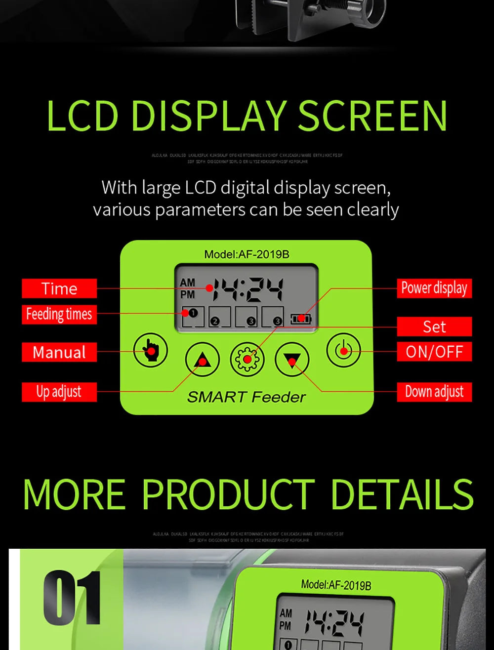 Smart Automatic Fish Feeder with Digital Timer, Electric Food Dispenser for Aquarium Tank, Easy Fill for Vacation & Holiday Feed