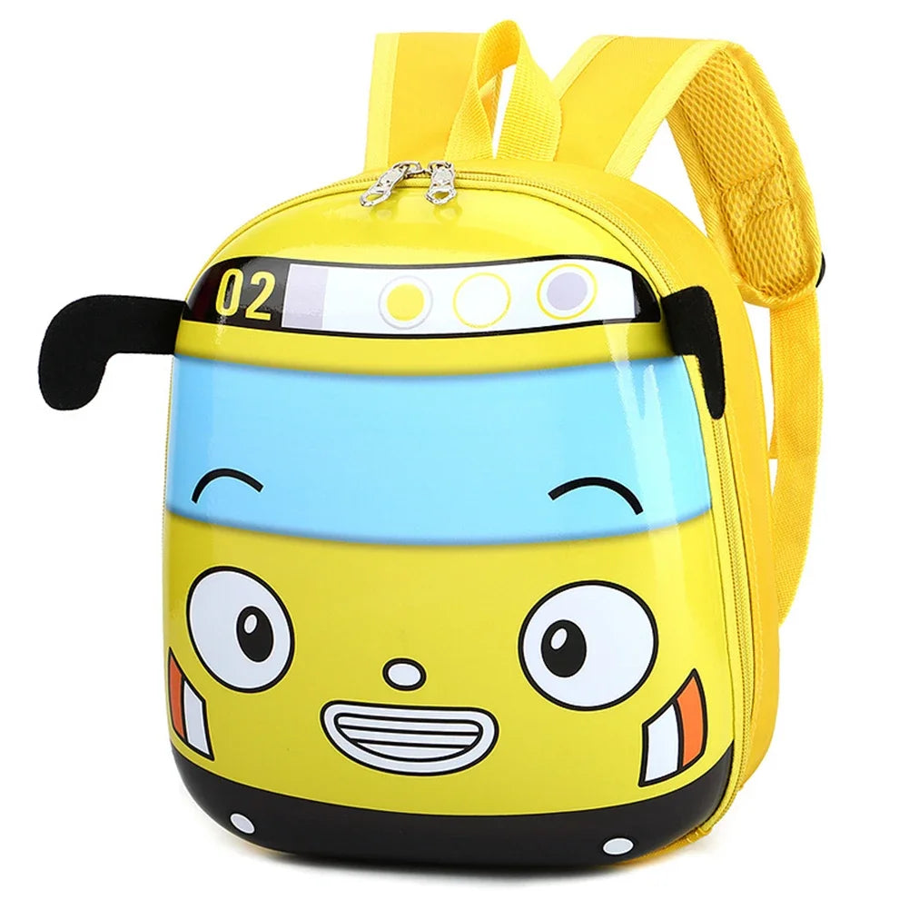 Cute 3D Cartoon Bus Kindergarten Children School Bag Backpack Girls Boys Satchel