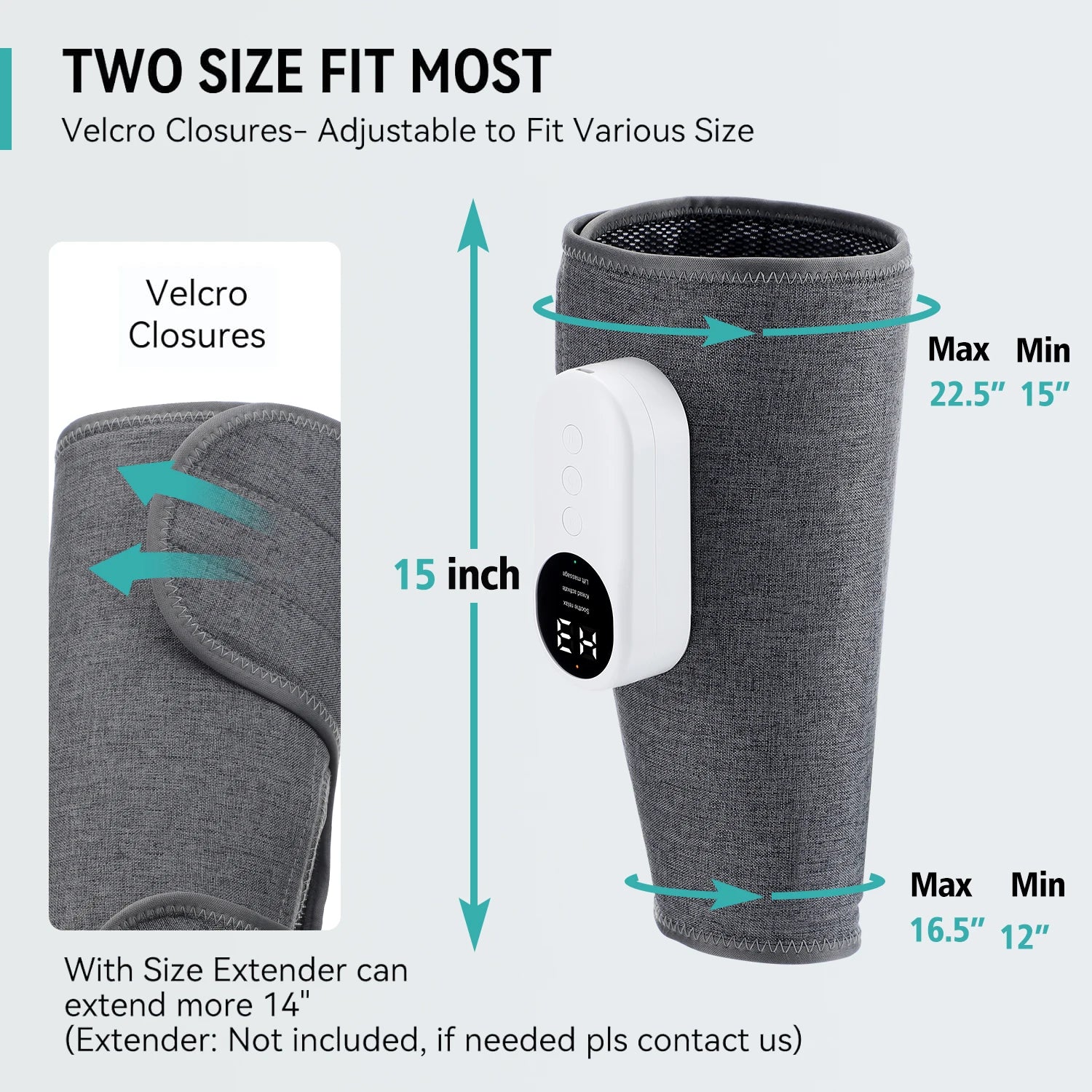 Electric Wireless Pneumatic Calf Massager 360° Leg Arm Massage 3 Mode Hot Compress Heated Foot Muscle Relax