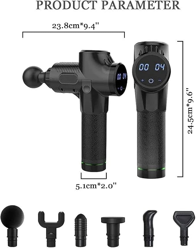 30-Speed Quiet Fascia Gun Certified Noise Reduction Muscle Relaxer Wireless Rechargeable Handheld Massager for Full Body