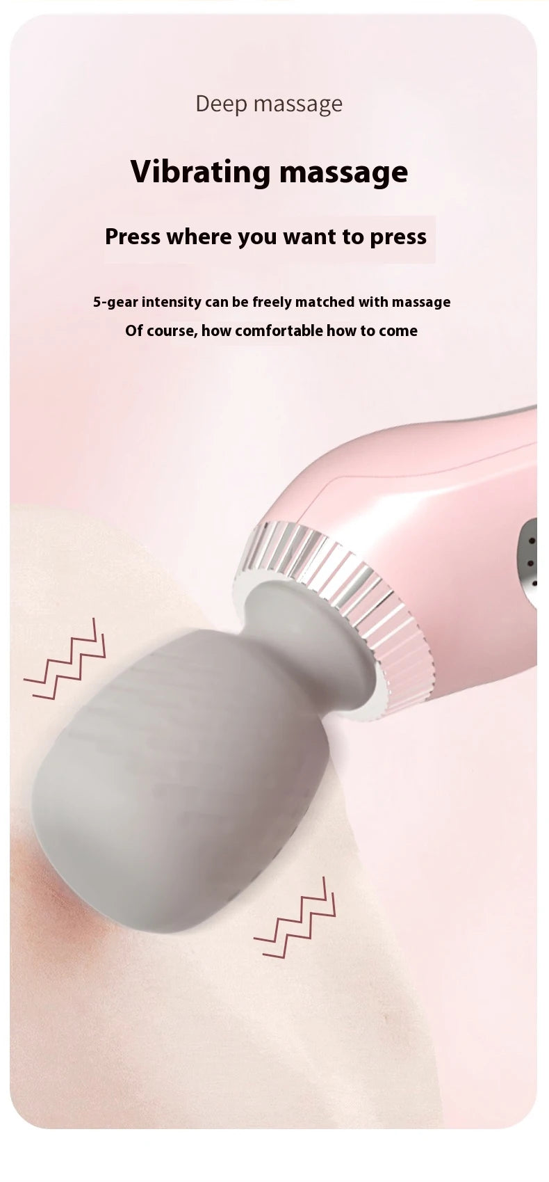 Deep Tissue Massage Gun USB Rechargeable Portable Full Body Muscle Massage 5-speed Adjustable Fascia Gun Pink and Black