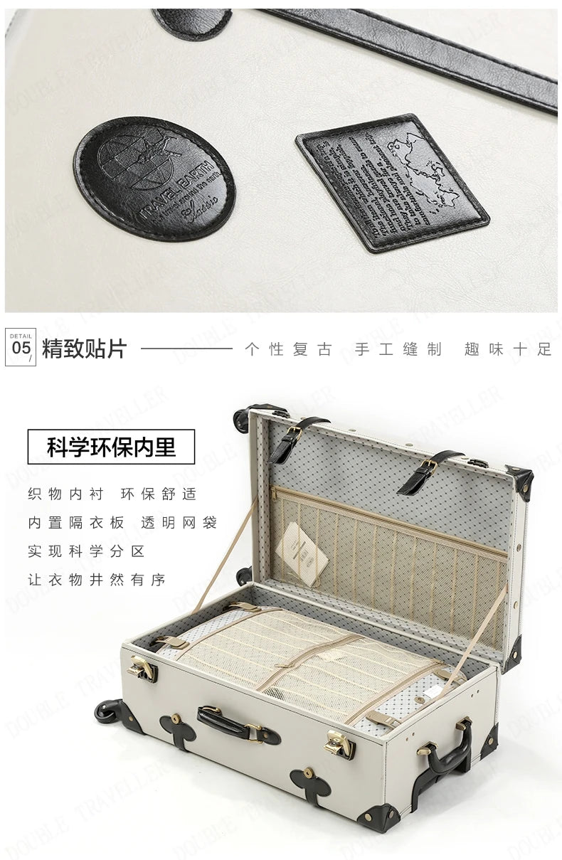 20/22/24''26 inch Luggage set woman Travel Suitcase Set Universal Retro password rolling luggage case middle size luggage