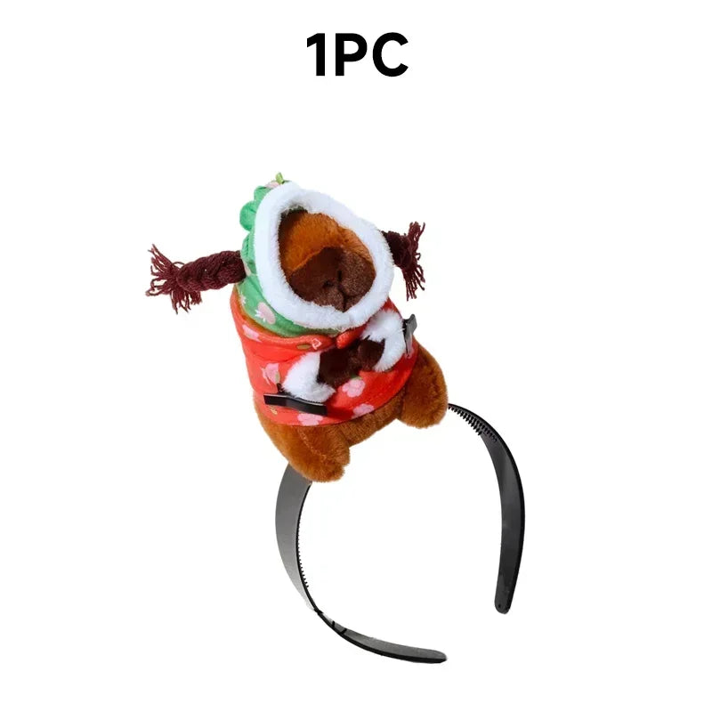 Headband Funny Capybara Hair Hoop Women's Cute Face Wash Headband Funny Plush Hair Band Baby Photography Accessories